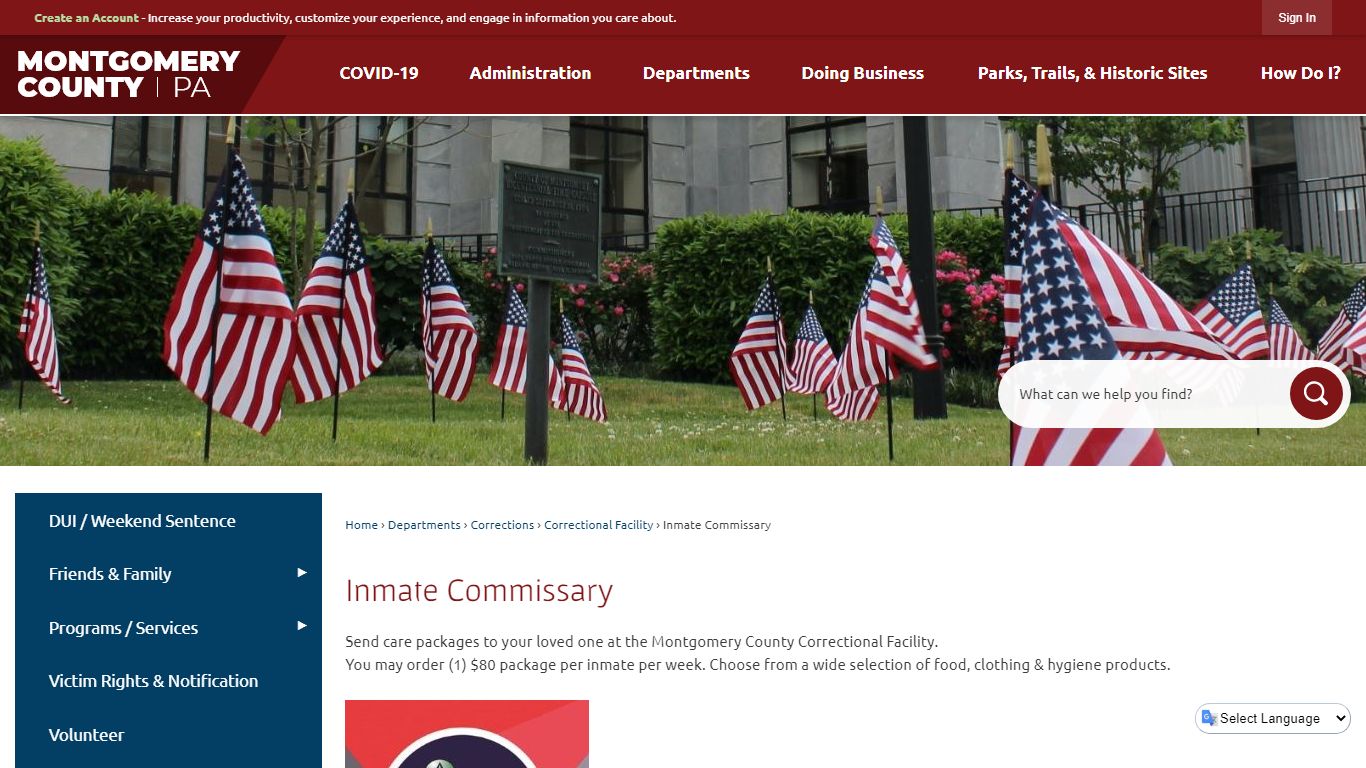 Inmate Commissary | Montgomery County, PA - Official Website